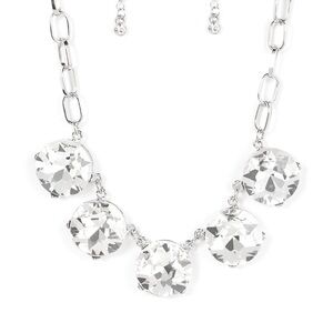 Elegant Silver Necklace with Crystal Accents
